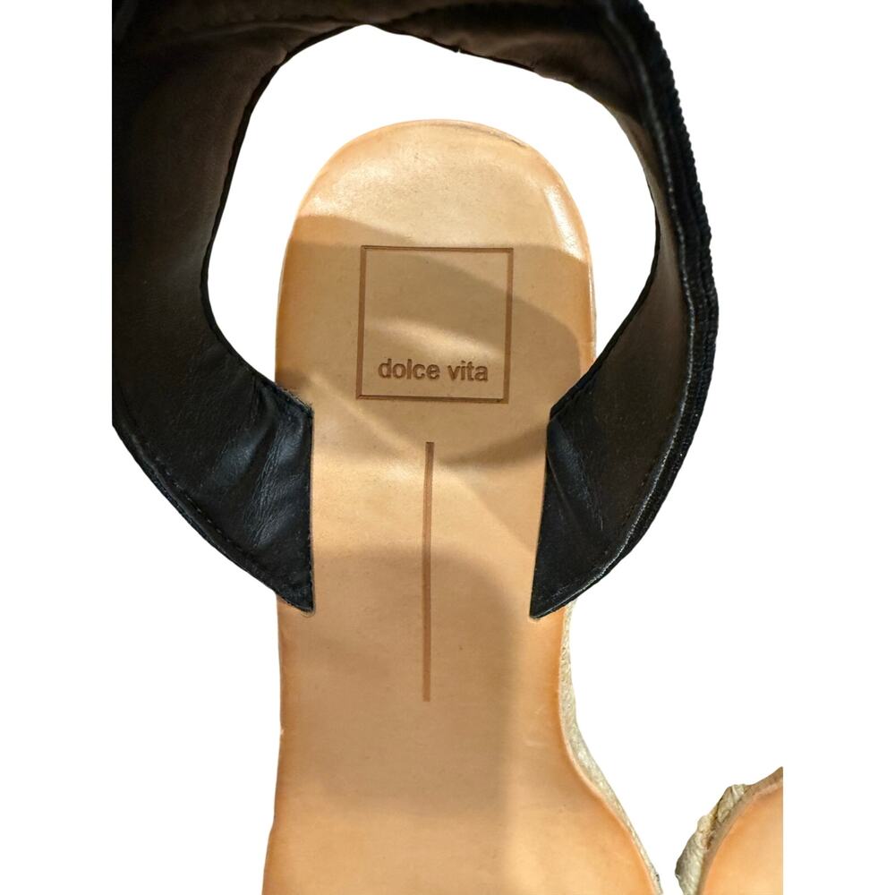 Dolce Vita Black Espadrille Wedge Sandals Size 9 - Picture 5 of 7